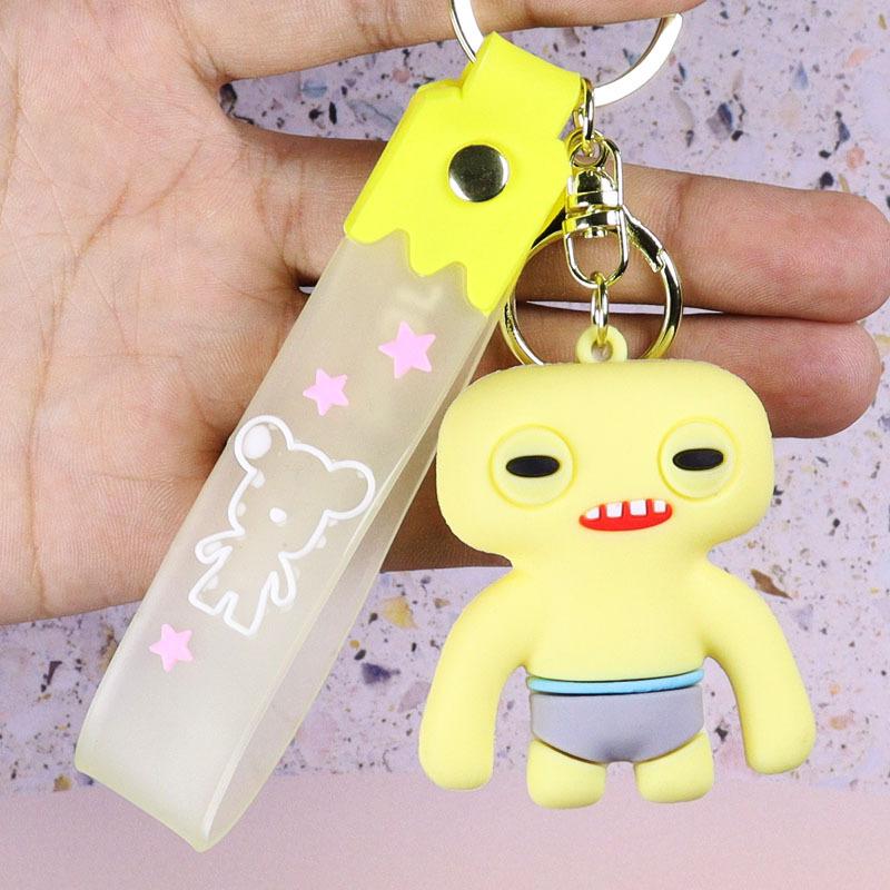 Ugly Cute Funny Tooth Monster Keychain Plush Doll Creative Backpack Pendant Ornament Lovely Small Figure Toy