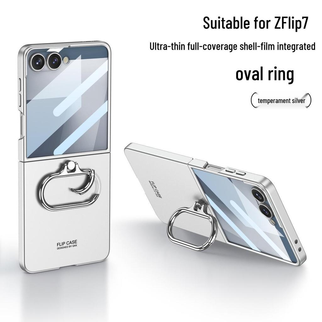Samsung Z Flip 7 Oval Ring Phone Case - New, Simple Design for Folding Phones
