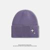 Autumn and Winter Hat Women's Rivet Star Versatile Large Head Circumference Warm Ear Protection Woolen Hat Thickened Face Small Knitted Hat