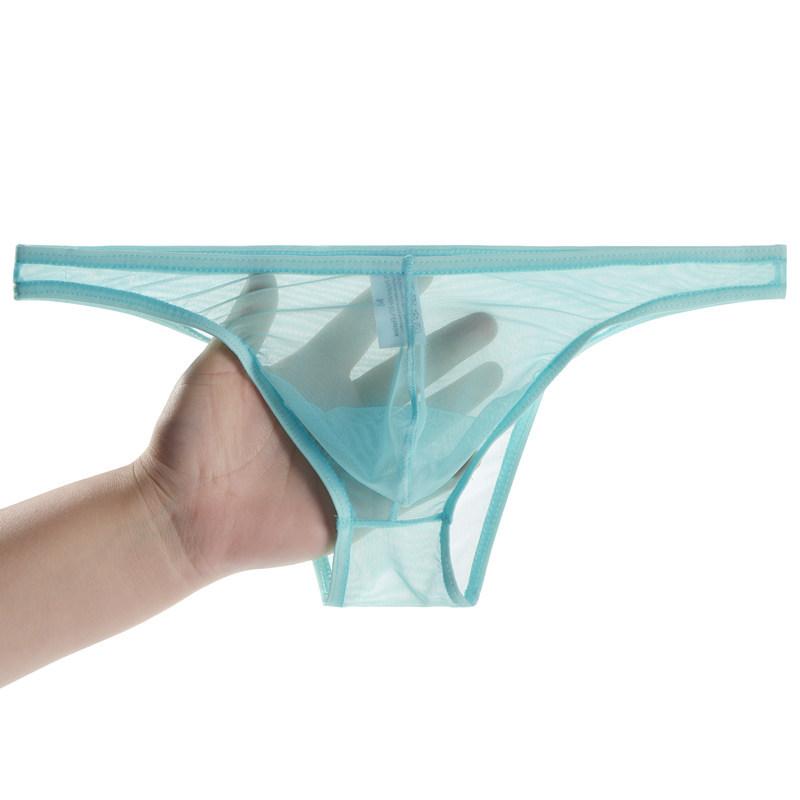 Ultra Thin Sheer Briefs Men Sexy Underwear Cooling Knickers Low Rise Bulge Pouch Underpants Soft Mesh Panties Male Lingerie
