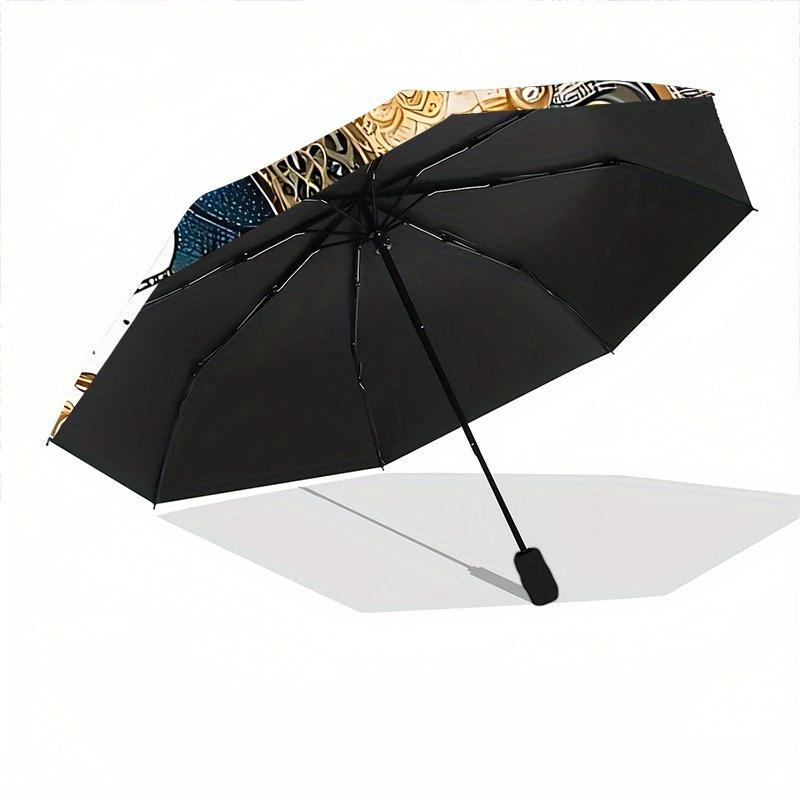 1pc Peacock Feather Mandala Automatic Open/close Folding Umbrella, Compact Portable Travel Umbrella, Perfect Birthday/Christmas, Cute Umbrel