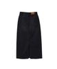 SALON DE YOHN Straight Denim Long Skirt_ Dark Gray