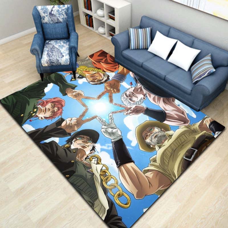 3D Classic Anime J-JoJo's Bizarre Adventure Game Printed Carpet Tea Table Living Room Bedroom Decoration Anti slip Carpet Gift