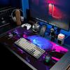 Großes XXL Neon Totenkopf Mauspads Cyberpunk Lila Gaming Mauspads Tastaturmatte Schreibtischmatte Rutschfeste Gummibasis für PC Gamer Büro