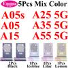 5Pcs Mix Color SIM tray Holder SD Card Power Volume Buttons Side Key On Off Adapter Drawer For Samsung A05 A05s A15 A25 A35 A55