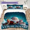 Custom Name Christmas Bears Gifts Bedding,Quilt Set Quilt Cover Pillowcase Home Birthday Gift(1 * Duvet Cover + 2 * Pillowcase, Without Core)_lx