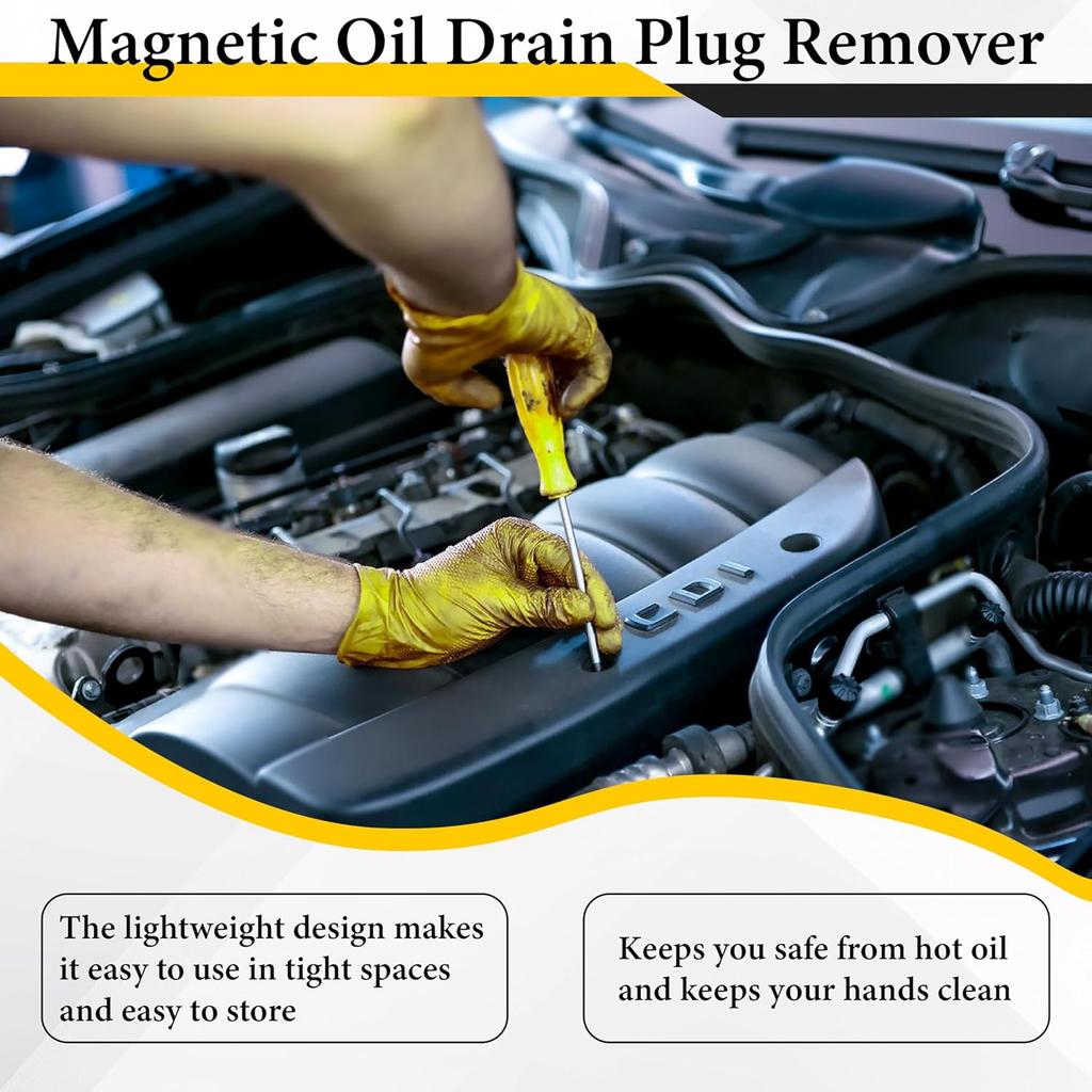 Strong Magnetic Oil Drain Plug Remover Tool, Oil Drain Plug Remover Trument, Anti Scald Sump Plug Removal Tool, Universal Flexible Oil Plug Removal