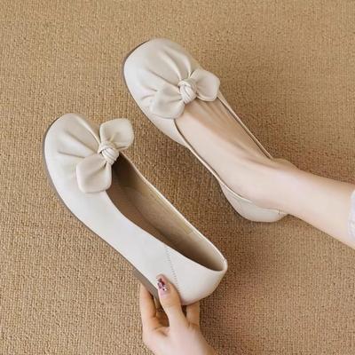 Flat-soled Single Shoes Women's Summer and Autumn New Spring Mary Jane Shoes Soft-soled Shoes Shallow Mouth Gentle Bow