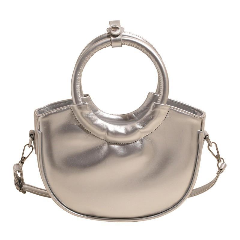 

Korean Style Ins Online Celebrity Portable Vegetable Basket Bag Female Fashion Niche Commuting One-shoulder Cross-body one size срібний