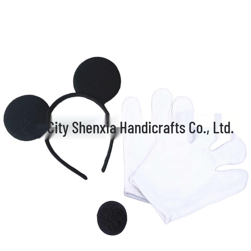 Mickey & Minnie Children's Party Set: Headband, Ears, Gloves, Clown Nose