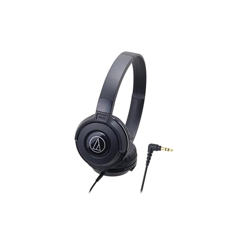 Audio-Technica ATH-S100 BK Wired Street Monitoring DJ Portable On-Ear Headphones, Black