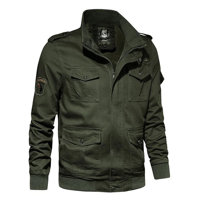 

Новая мужская куртка из стираного хлопка, повседневная модная куртка-пилот 6XL
