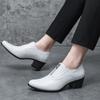 New Pointed Wedding Dress Height Increasing Shoes For Men's Black White Zip Designer Loafers Oxfords Sapatos Tenis Masculino