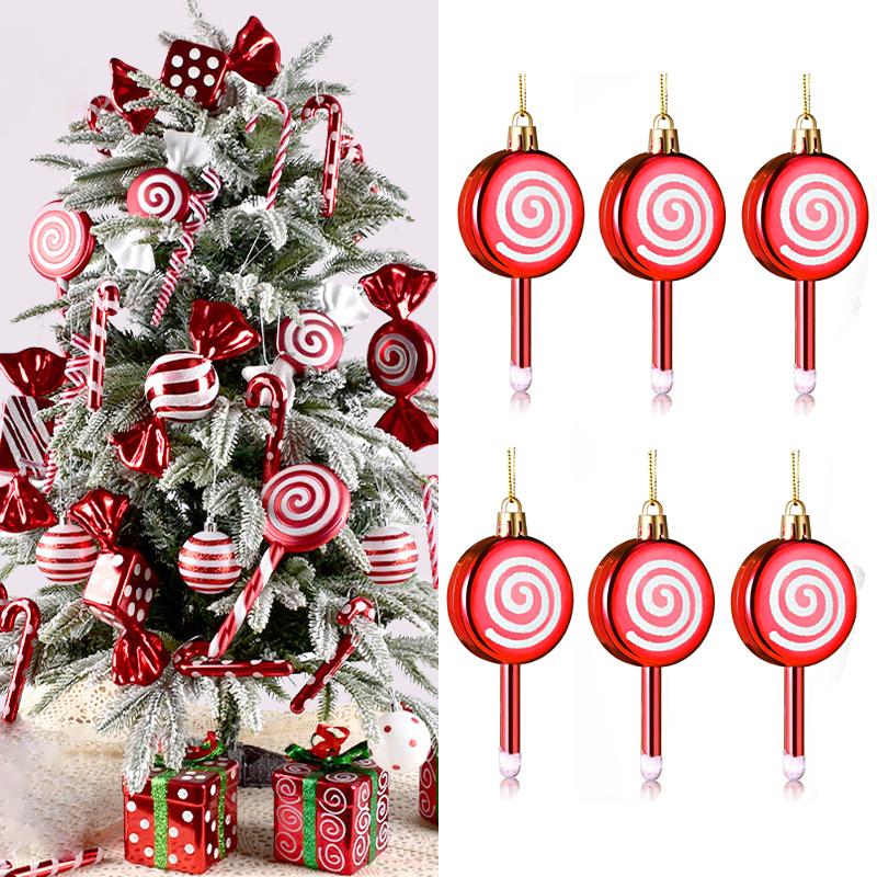 

6 шт. Высококачественные леденцы на палочке Новогодние украшения Рождественские подвесные подвески Подарки для украшения дома Новые