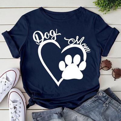 Leuke Hond Moeder Hond Poot T-shirts Voor Vrouwen Zomer T-shirt Femme Casual Korte Mouw Ronde Hals Tops T-shirts