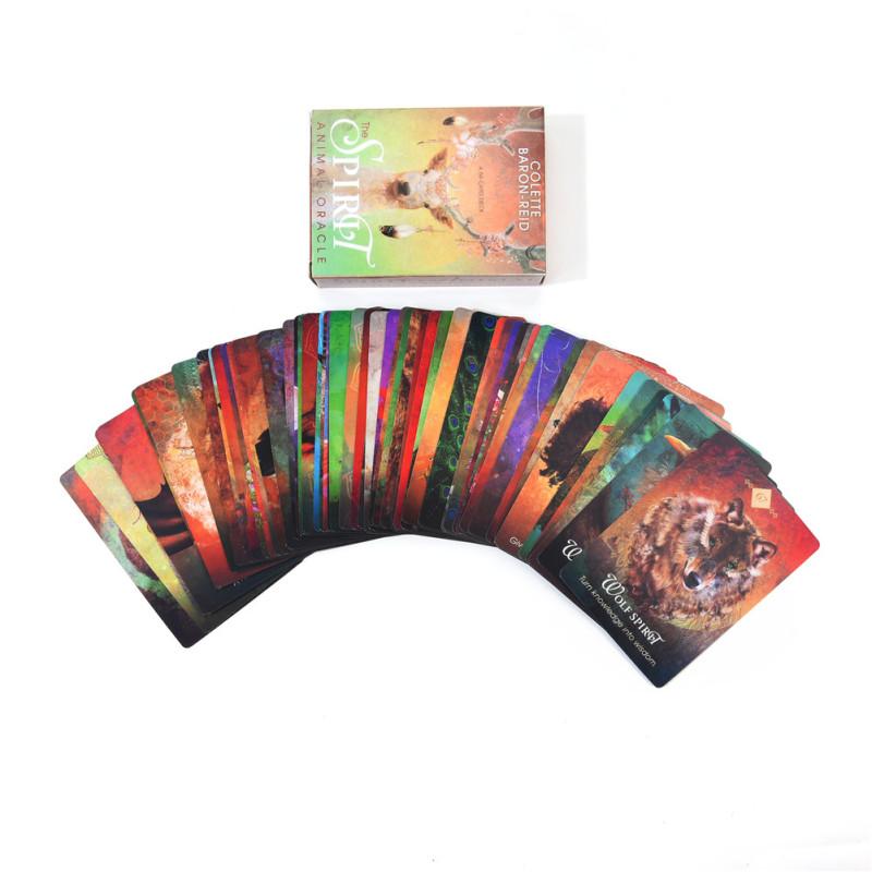 68PCS Tarotkarten für das Geistertier Oracle Divination Fate Tarot Deck Brettspiele Familienparty