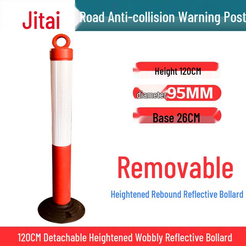 Jitai 75cm Reflektierender Gummi-Verkehrssicherheitspfosten