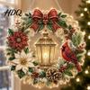 Home Decoration Ornaments Christmas Faux Pearl Art Hanging Ornament Kit Acrylic Glowing Holiday Decor Garden for Tree Window DIY Festive Pendant