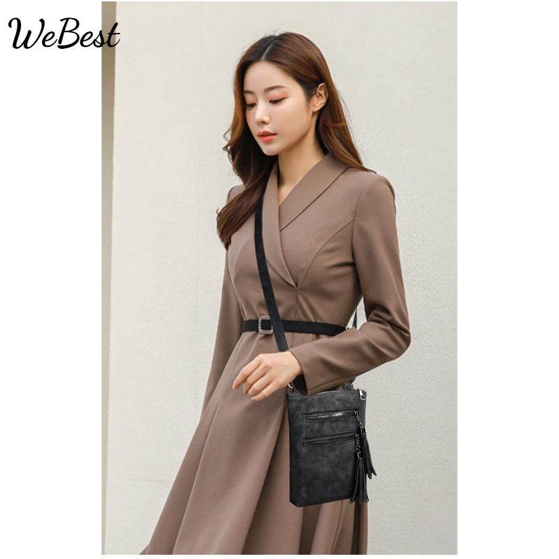 

Multi Zip Pocket Women s Shoulder Crossbody Bag чорний