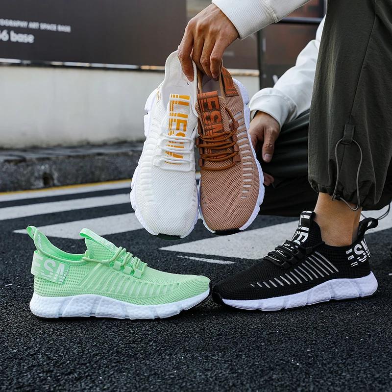 Men's Running Shoes Summer Breathable Mesh Sneakers Lightweight Casual Tennis Shoes Luxurious Men's Outdoor Casual Walking Shoes