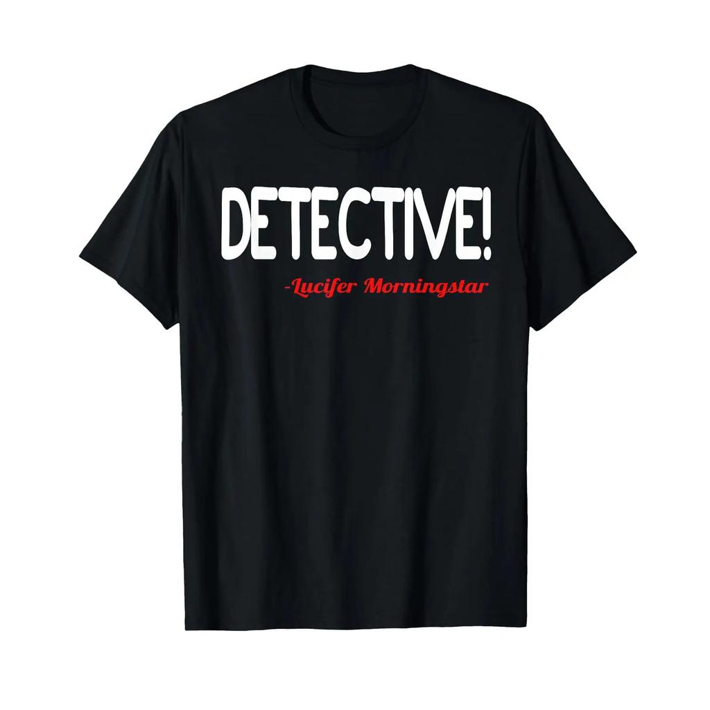 Detective Lucifer T Shirt Vintage Washed Unisex Fashion Versatile Designer Clothes Soft Top For Everyday Wear Stretched