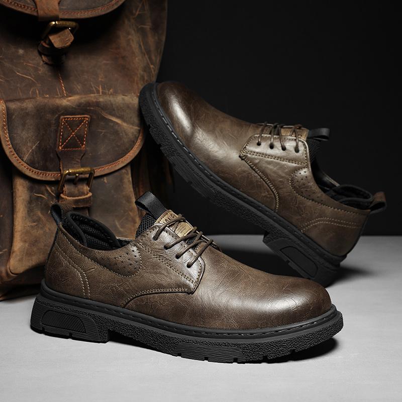 Men's Casual Leather Sneakers Genuine Leather Mens Vulcanized Shoes Men Comforthable Casual Shoes Comfy Male Skateboard Footwear