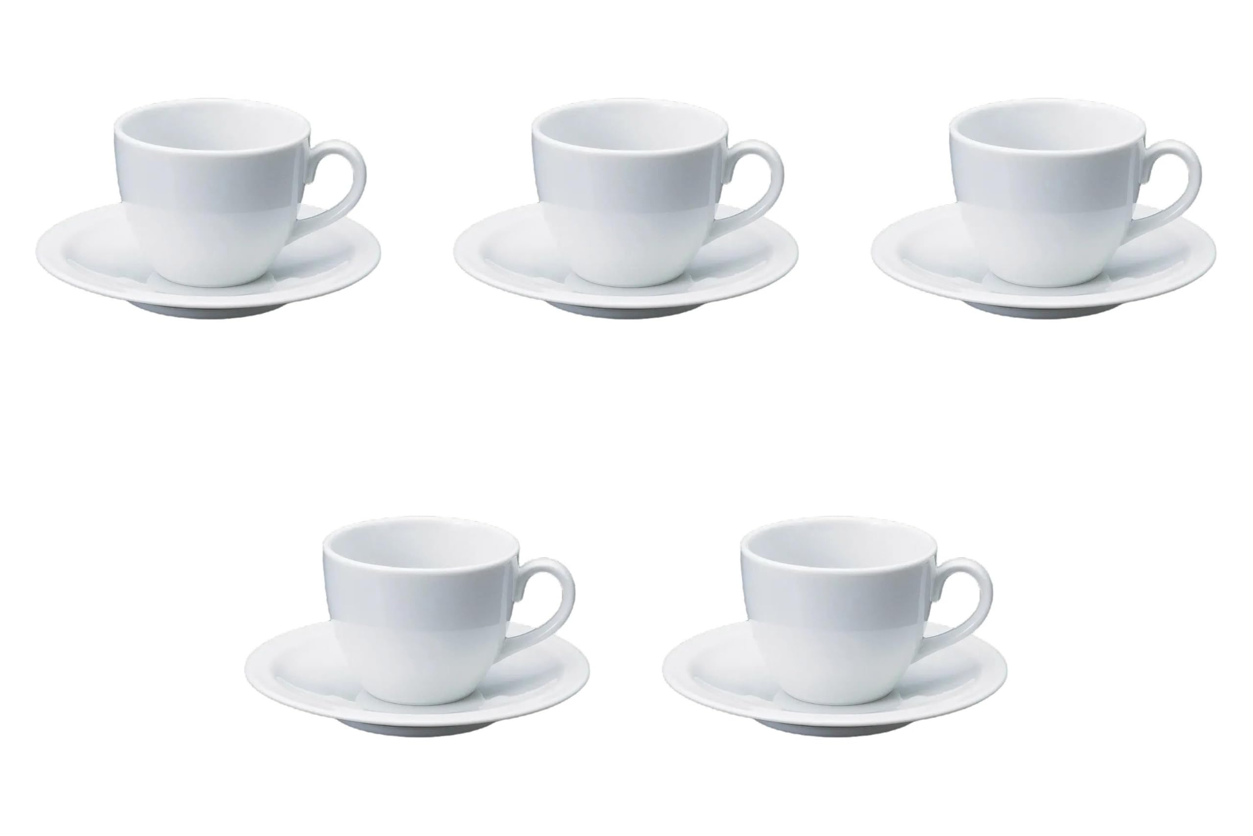 

Набор из 5 кофейных чашек и блюдец SIRO Jujube x 8 x см Чашки Блюдца Setomonohonpo Толстодонные [11.5 6.7 (230 куб.см)] & белый