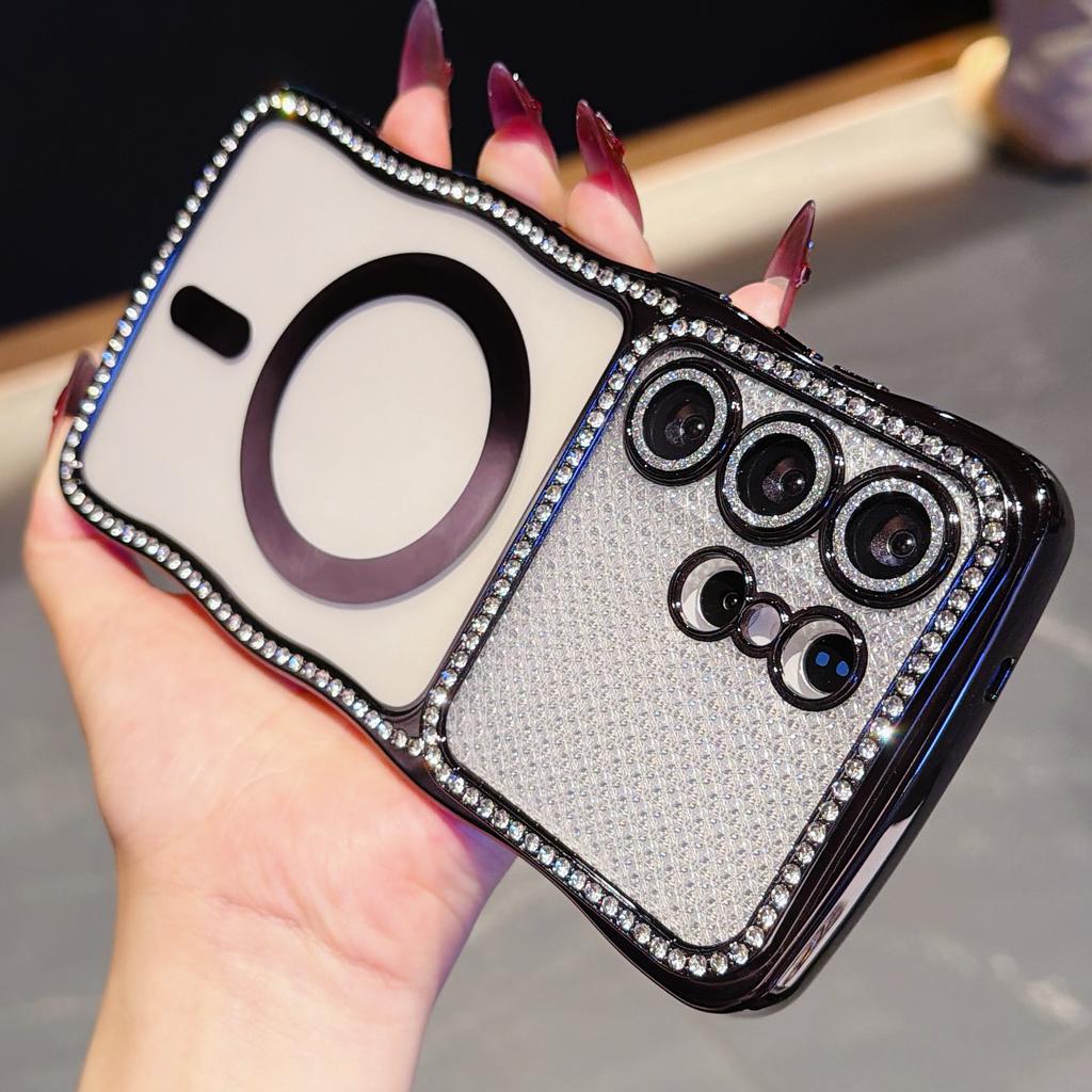 For Samsung Galaxy S26 Ultra Magnetic Case For Samsung S25 Ultra Luxury Plating Wireless Charging Cover With Lens Film Protector