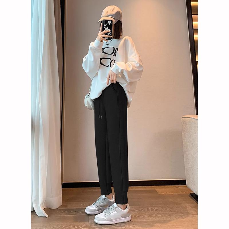 Pantaloni de damă căptușiți cu fleece, toamnă-iarnă, croială largă, îngroșați, casual, îmbrăcăminte exterioară caldă