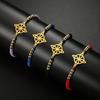 Unisex Adjustable Classic Witch Knot Bracelet - Black & Red Woven Rope
