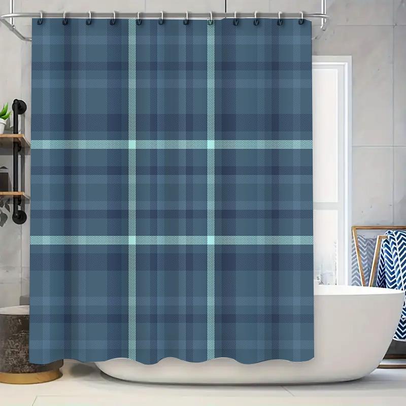 

Plaid Shower Curtain, Modern Bath Decor, Waterproof Fabric, Red Checkered Design For Bathroom Decoration 72X84 Inch Size (5Pcs S W60H190(CM)-1 Pcs
