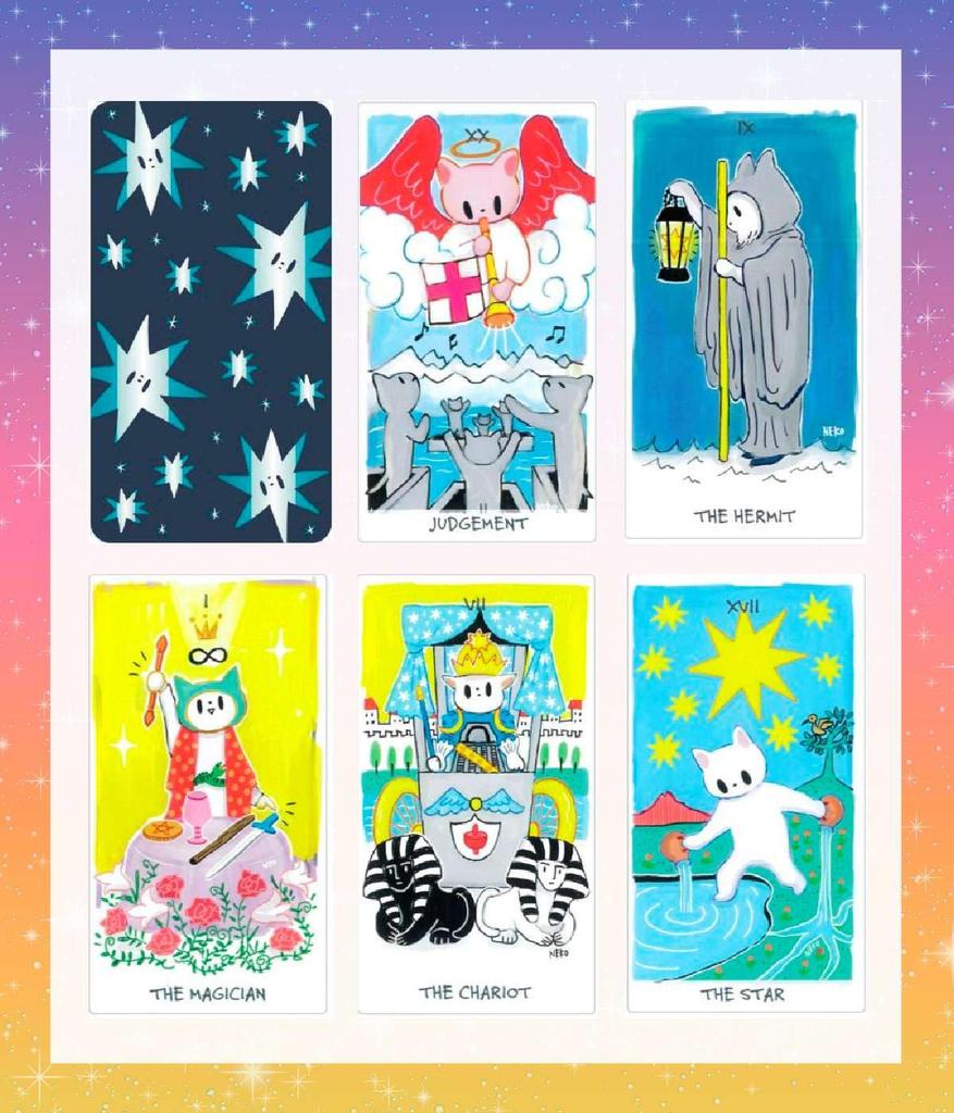 Nekotaro Cat Tarot Cards with Japanese Explanation Edition Oracle Fortune Telling Cards, Rider-Waite Cards, [Authentic]