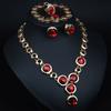 Crystal Necklace Earrings Set Women Wedding Set Fashion Round Crystal Earrings Bracelet Perfect for Bridal Event
