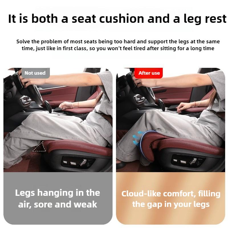 All Season Universal New Car Seat Leg Support Extended Suede Leather Seat Extended Leg Pad for Driver Memory Foam Seat Pad