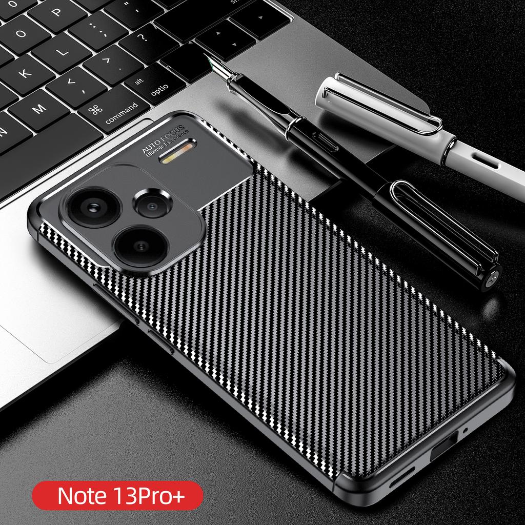 Luxus Business Case für Redmi Note 13 Pro Plus Hülle Redmi Note 13 Pro+ 5G Hülle Karbonfaser Rückseite Funda Redmi Note 13 Pro Plus