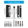 Durability 14 In 1 Cycling Tool Containing Steel Patches Strips Double Direction Ratchets and Compacts Carry Pouches