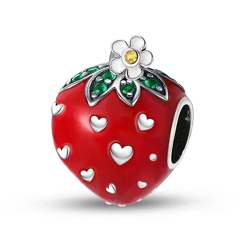copper Love Heart Girl Panda Balloon Strawberry Charm Bead Charms Bracelets Necklaces Making Gift of High Quality Fine Jewellery