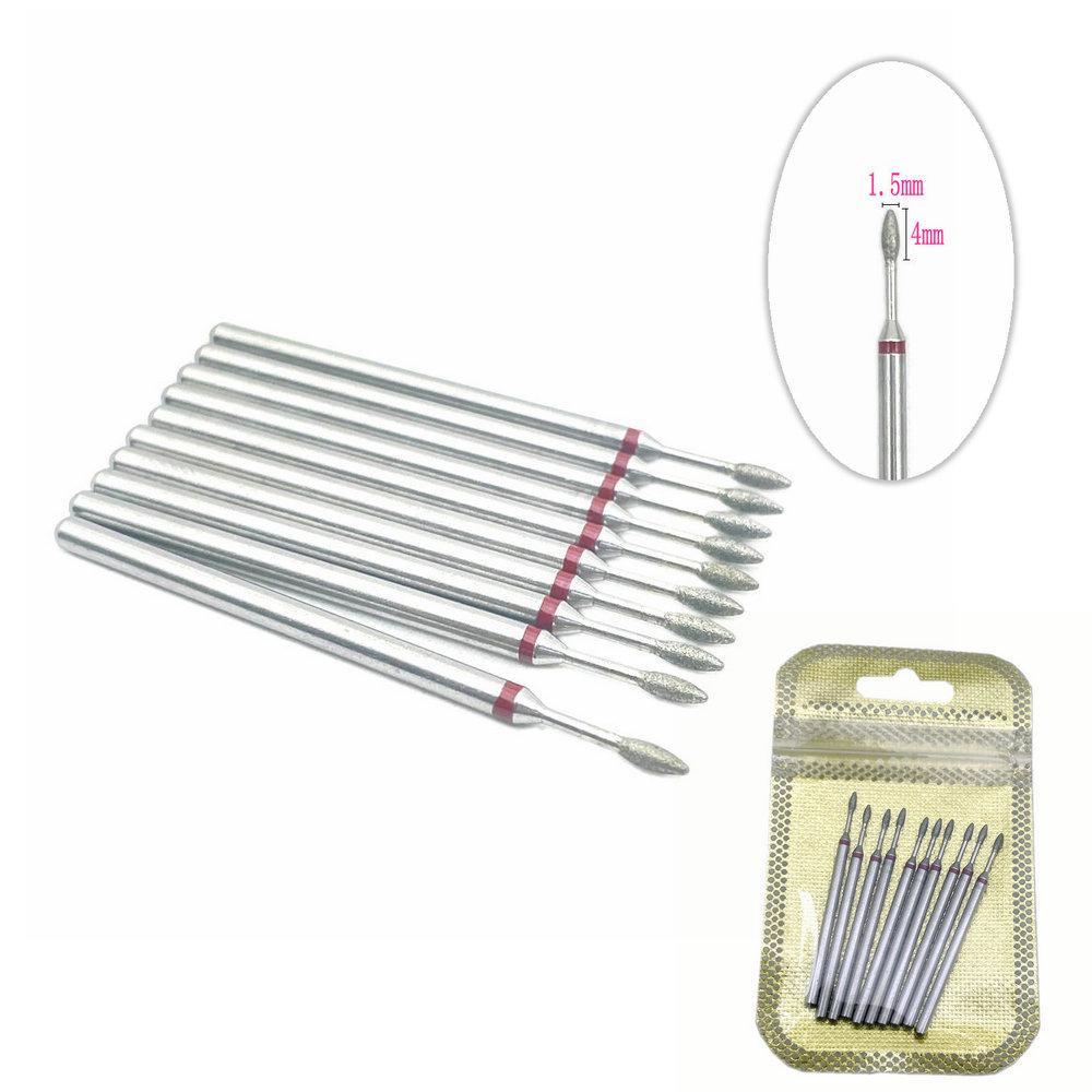 10pcs/set Diamond Nail Drill Milling Cutter for Manicure Rotary Bits Cuticle Clean Accessory Dental Diamond Bur Polisher 2.35mm