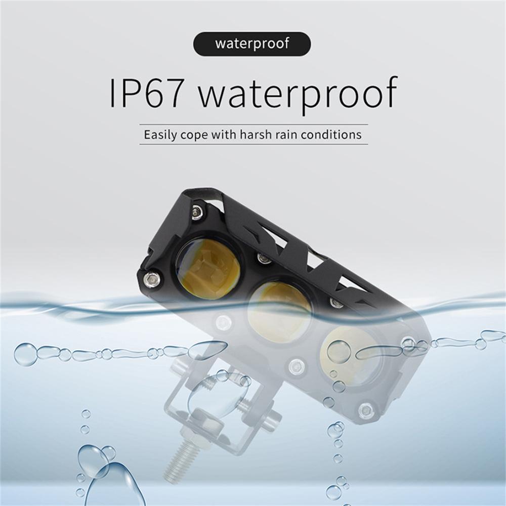 Car Work LIghts Motorcycle LED Dual Color Mini Lens Headlight Driving Light Fog Lamps Motorcycle Headlights SUV UTV Spotlight