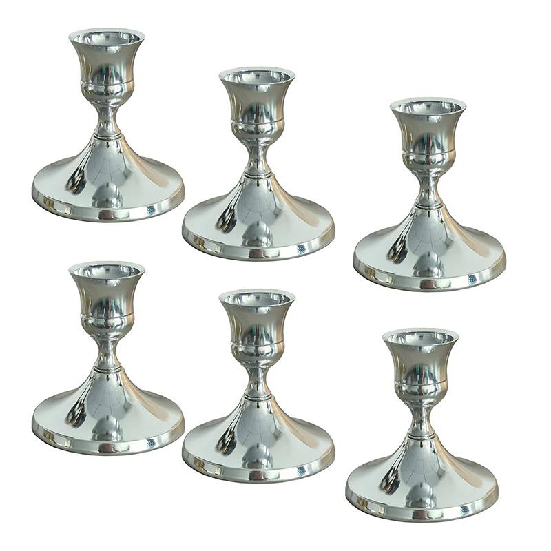 Vintage And Elegant Aluminum Tabletop Candlesticks Suitable For Valentine'S Day And Wedding Decorations