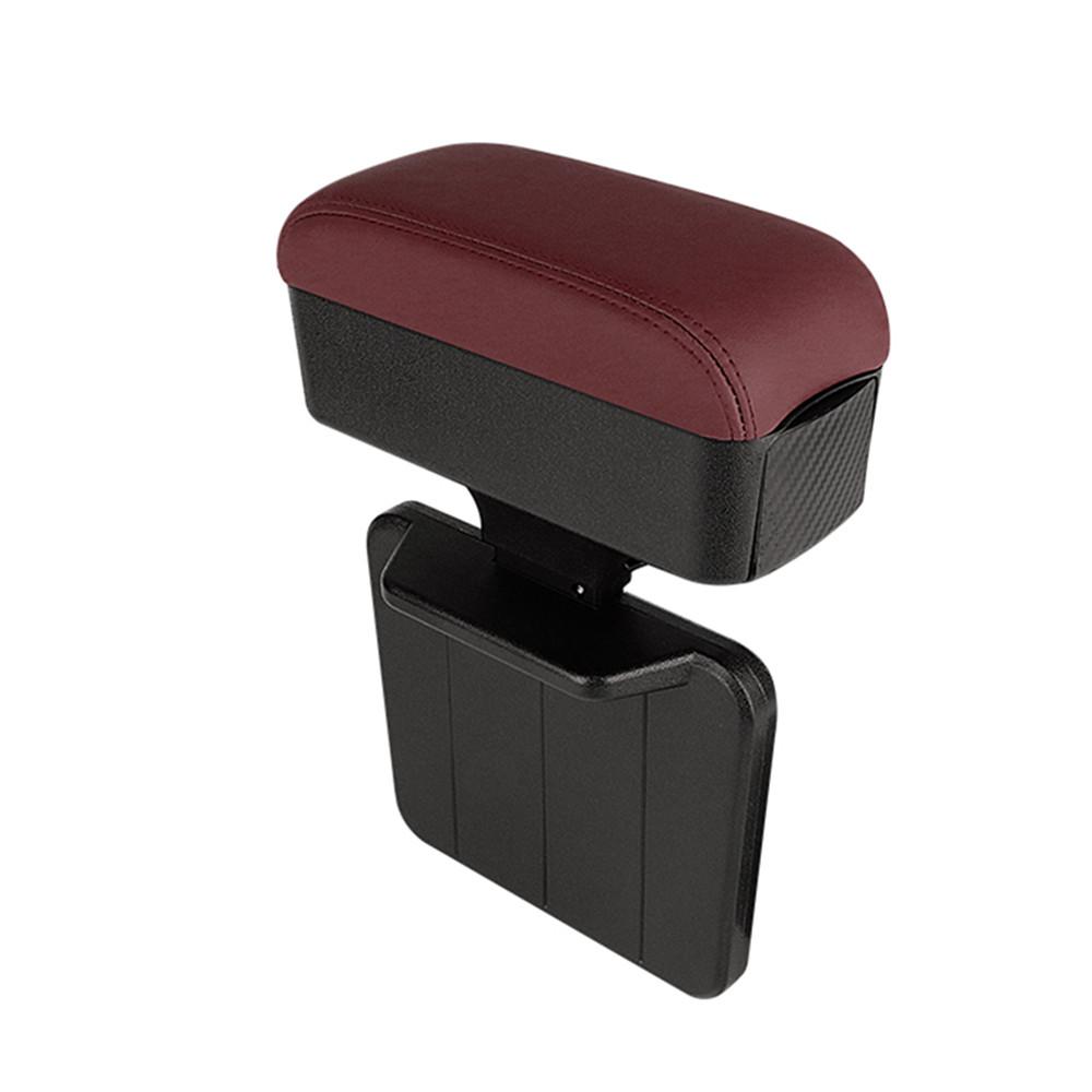 Height Adjustable Car Center Console Gap Storage Organizer with Liftable Tray Elbow Support Armrest Pad for SUV Sedan