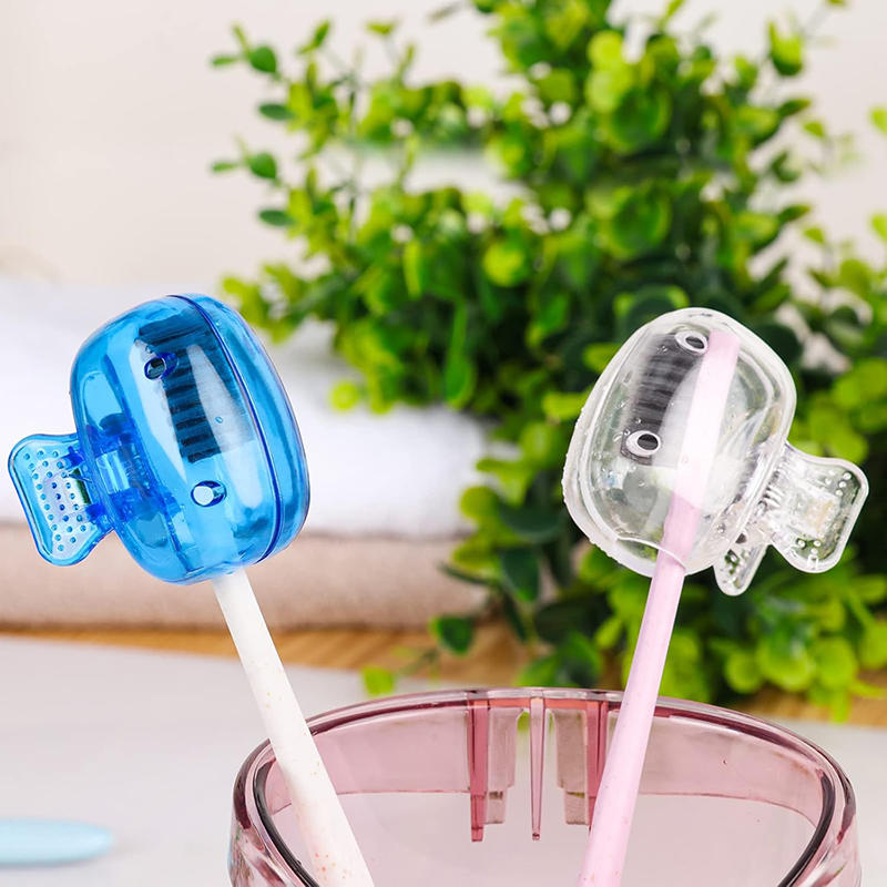 5PCS Travel Toothbrush Covers - Plastic Clip Protector Caps Portable Hygienic Household Case