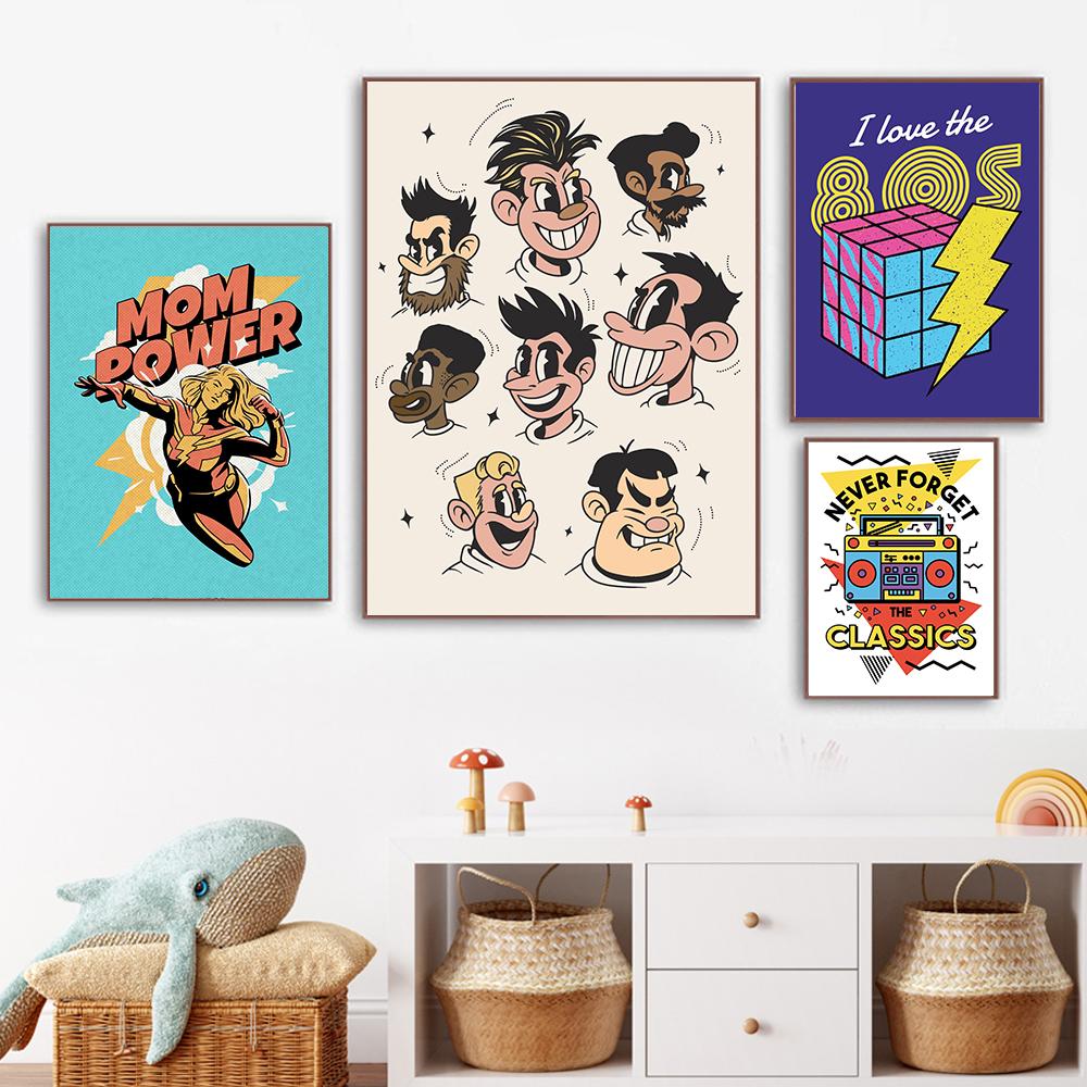 Groovy 60. léta Láska Moderní móda Umělecký plakát Tisk Hippie Soul Citát Kreslený Účesy Dívka Pokoj Obraz na plátně Domácí dekorace