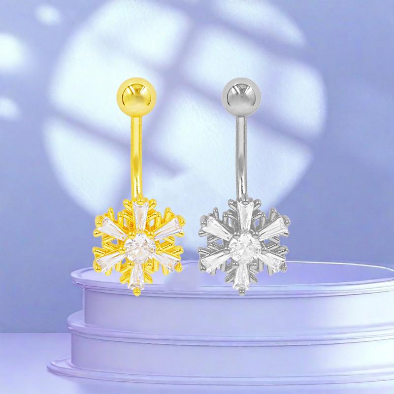 Gaibei Stilvoller Bauchnabelring mit Blumenmuster - Europäisches & Amerikanisches Design