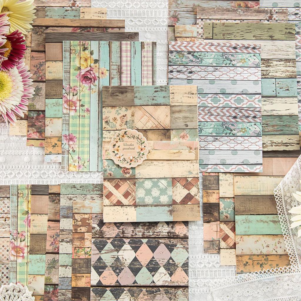 30pcs/lot Memo Pads Material Paper Wood colored paper environment Junk Journal diary Scrapbooking Background Decoration Paper