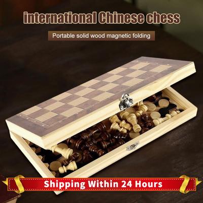 3 In 1 Chess Board Sets Wooden Exquisite Chess Set Chess and Checkers Game Set Travel Chess Sets for Chess Board Game