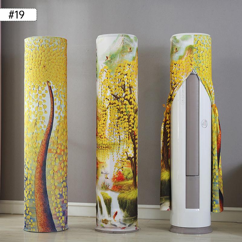 Vzpřímený kulatý tvar Kryt klimatizace Kreslený potisk čerstvých rostlin Skříňový typ Ochranné pouzdro klimatizace Prachotěsné