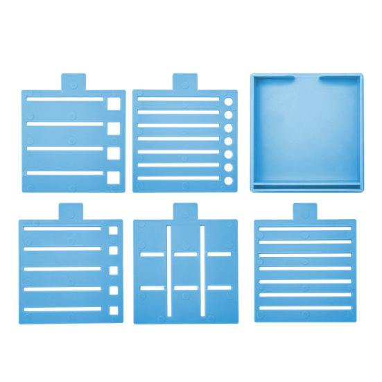 Note Holder for Desk Plastic Note Box with 5 Templates And Clamp Multi-Functional Note Organizer for Office School Home Use