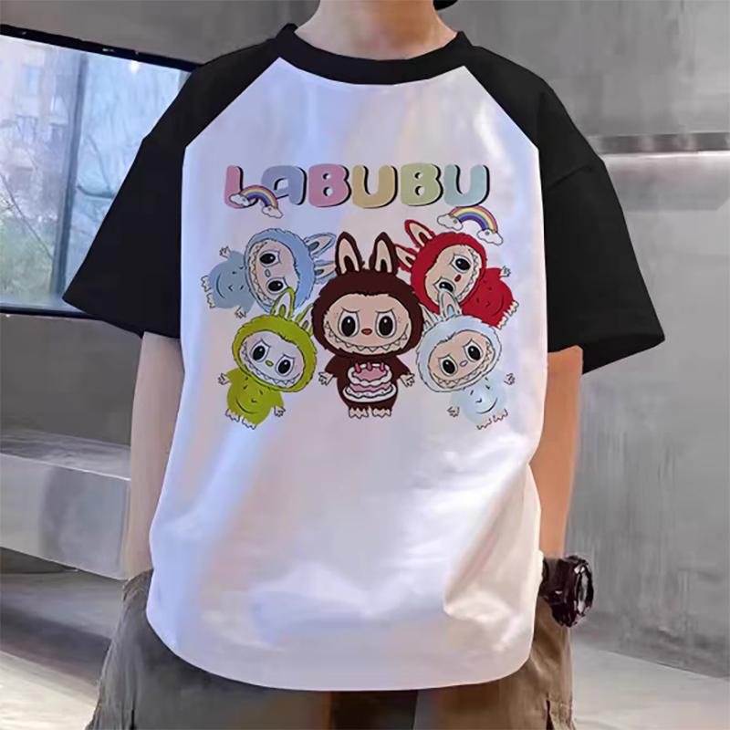 Hot New 3D Print Labubu Kids T Shirts Kawaii Boys Girls Tshirt Cute Short Sleeve Kids Clothing