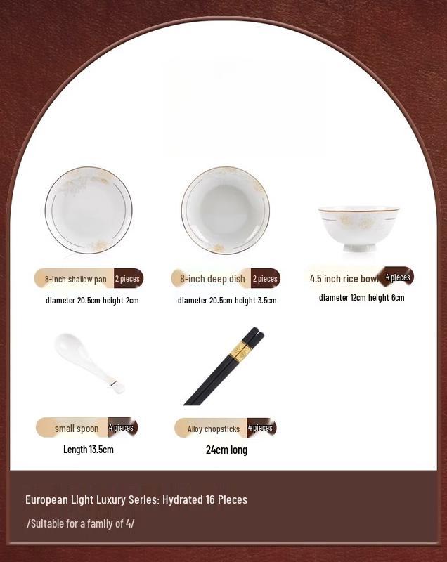 Mo De Lanka 16-Piece Ceramic Wedding Tableware Set